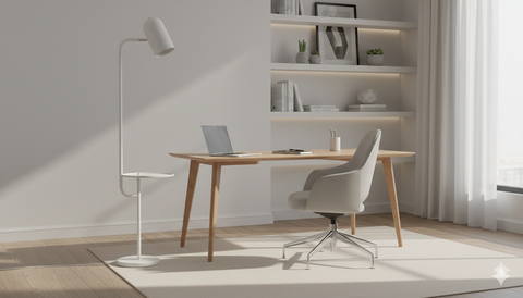 White Playful Multitask Floor Lamp