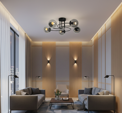 Modern Black Sputnik Chandelier
