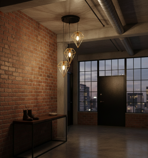 Contemporary Gold-Black Pendant Light