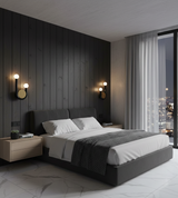 '-G Stylish Armed Black Wall Lamp