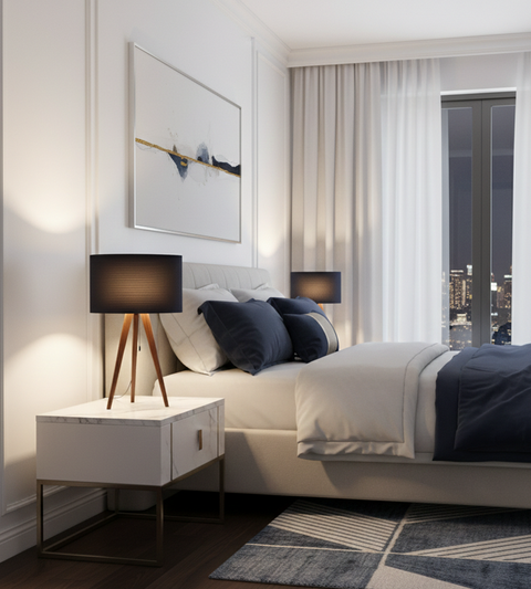 Modern Blue Tripod Table lamp