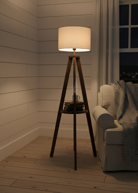 Modern White Tripod Floor Lamp