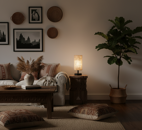 Modern Burlap Table Lamp