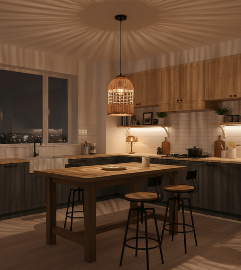 Medium Bamboo Shade Pendent