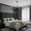 Contemporary Black Candle-Style Chandelier