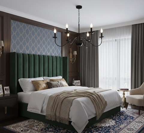 Contemporary Black Candle-Style Chandelier