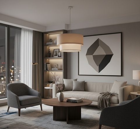 Modern Biege Shaded Pendant