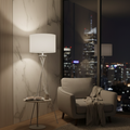 Minimalist Tripod Cotton Shaded Floor Lamp