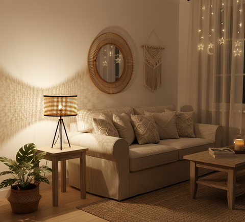 Boho Black Table Lamp