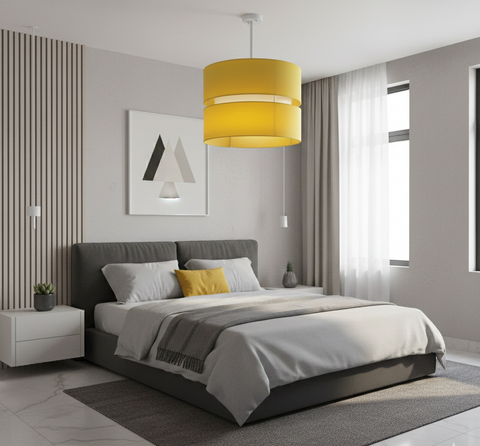 Contemporary Yellow Shaded Pendant