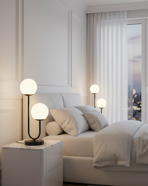 Modern All Black Table Lamp
