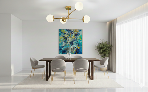 Modern Gold Branched Chandelier