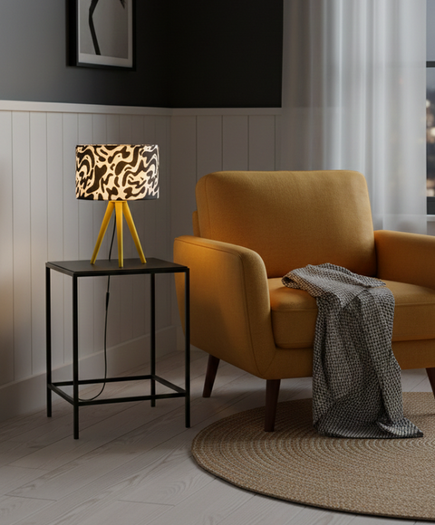 Tripod  Printed Shaded Table Lamp