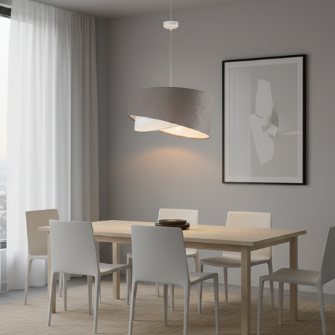 Contemporary Light Grey& White Shaded pendant