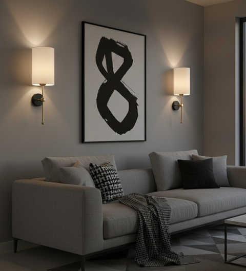 Minimalist White Shaded Wall Lamp