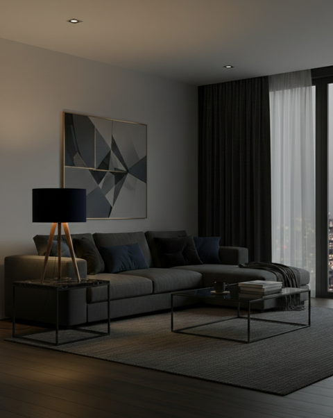 Modern Blue Tripod Table lamp