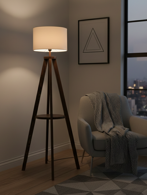 Modern White Tripod Floor Lamp