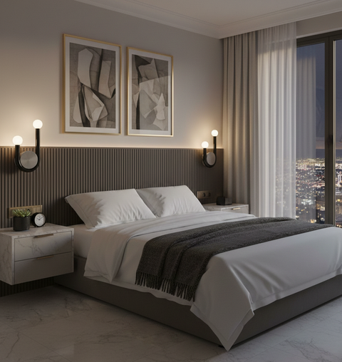 Armed Black Wall Lamp