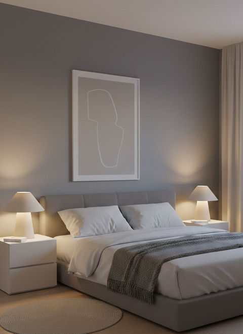 Minimalist White Fabric Lamp