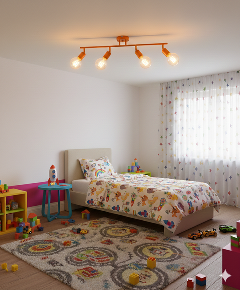 Minimalist Orange Track Ceiling Lamp