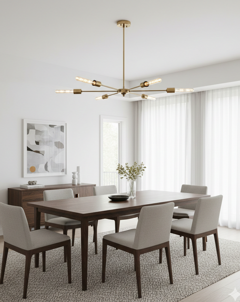 Stylish Gold Sputnik Chandelier