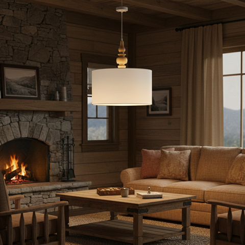 Rustic White shades pendant