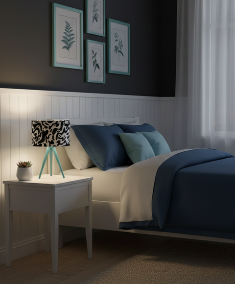 Tripod  Printed Shaded Table Lamp