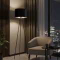 Modern Tripod Floor Lamp with Leather Shade