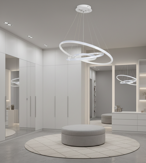 Modern White LED Spiral Chandelier