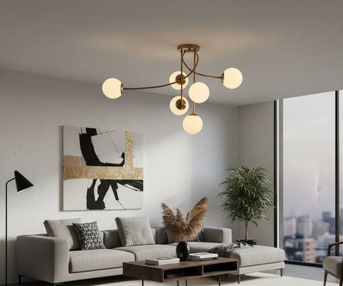 Modern Gold Branched Chandelier