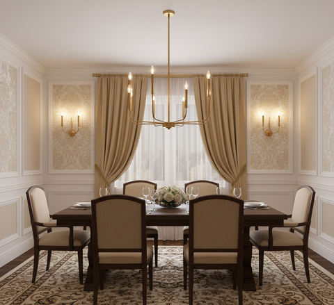 Modern Gold Branched Chandelier