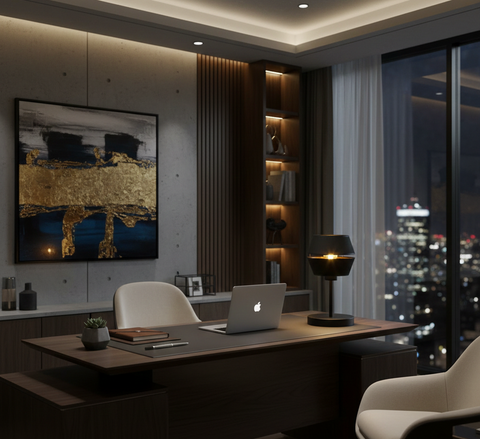 Black half circle Shade Table Lamp