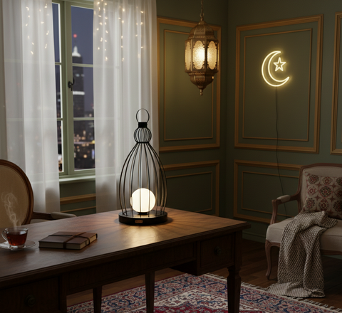 Black Islamic Table Lamp