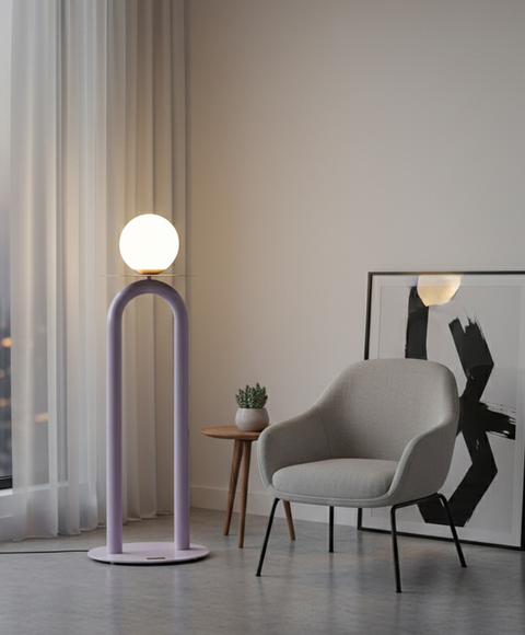 Minimal Pink Floor Lamp