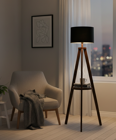 Modern Black Tripod Floor Lamp