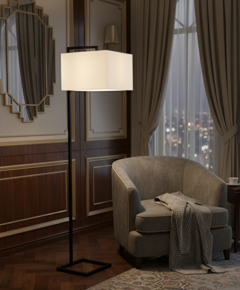 Modern Black & White Floor Lamp