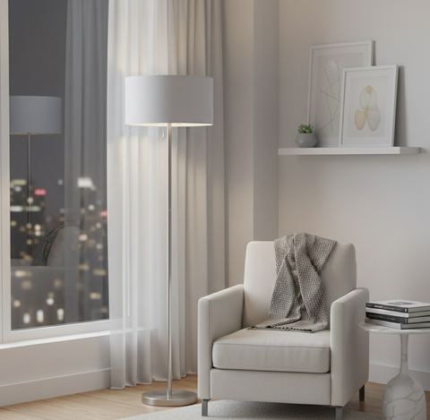 Modern Silver Torchiere