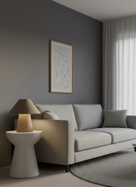 Minimalist Biege Fabric Lamp