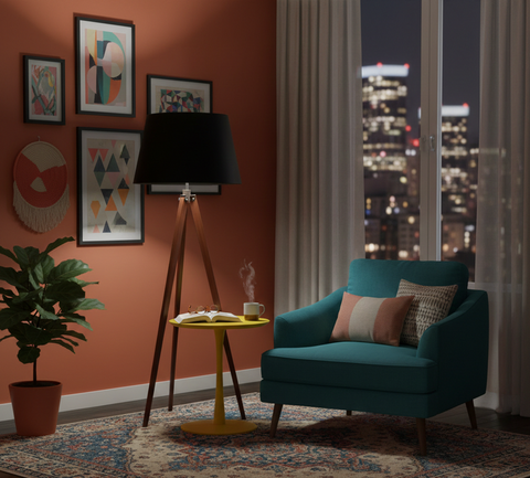 Boho Black Tripod Floor Lamp