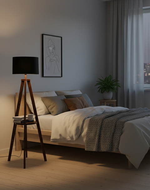 Modern Black Tripod Floor Lamp
