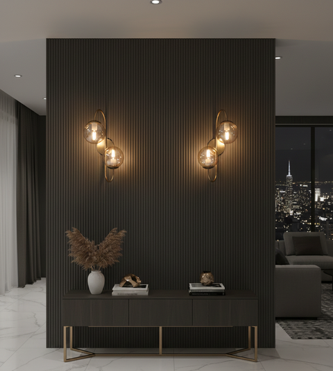 Unique Curved Golden Wall Light