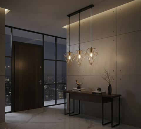 Modern Geometric Track Pendant Light