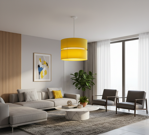 Contemporary Yellow Shaded Pendant