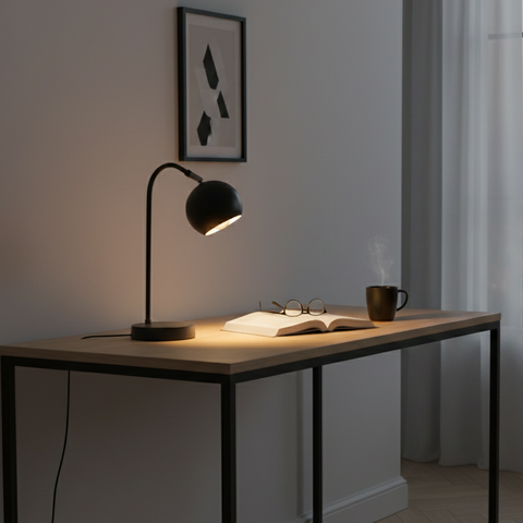 Office Grey Modern Table Lamp
