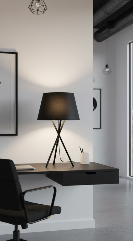 Modern Black Tripod Table Lamp