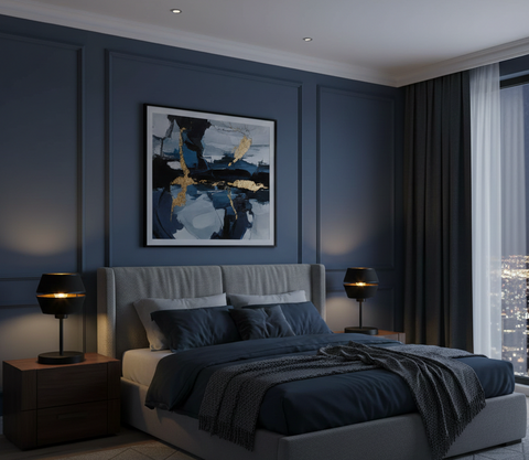 Black half circle Shade Table Lamp