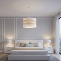 Contemporary White and Beige Shaded Pendant
