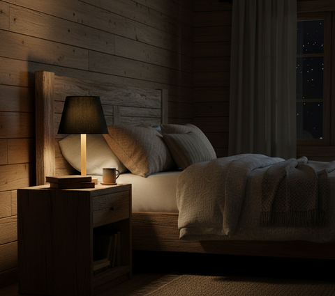 Black Shade Wooden Lamp