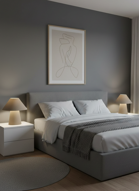 Minimalist Biege Fabric Lamp