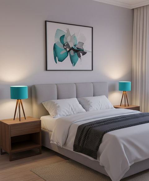 Modern Turqoise Tripod Table Lamp